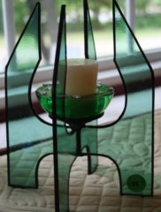green candle holder