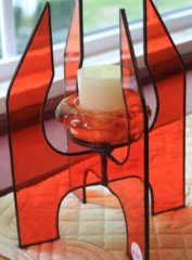 orange candle holder